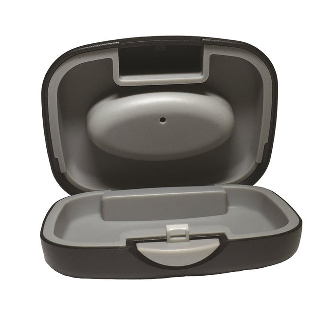 Hearing Aid Case with Push Button